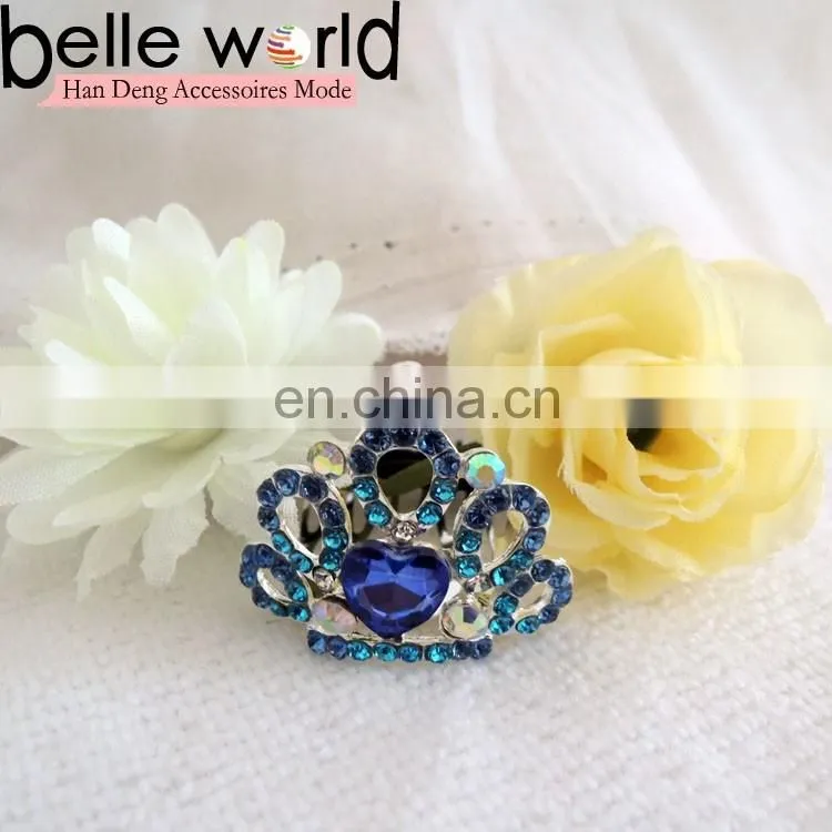 2 Colors Mini Rhinestone Crystal Crown Hair Comb Clip