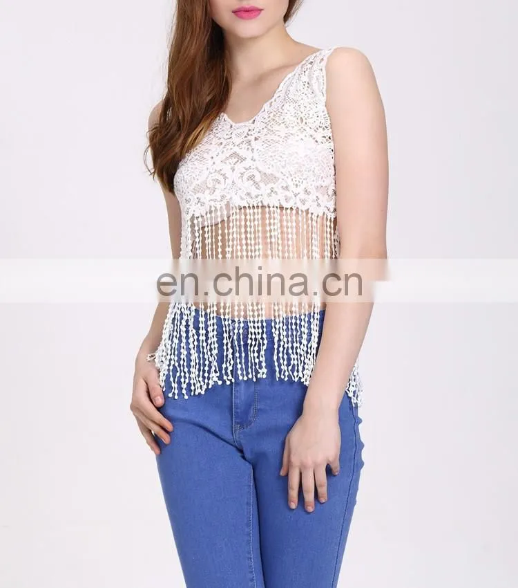 Latest Women Fashion Tank Top Sexy Lace Crop Top