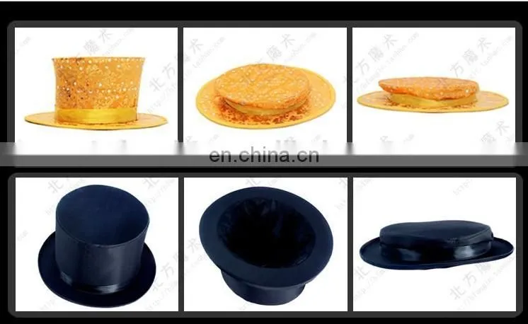 Magic Tricks hat folding Magician's Hat magic hat golden Party Magic