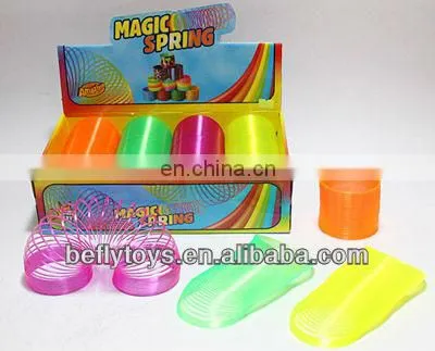 Dia 7.6cm 4 color mix bright pure color spring toy plastic slinky