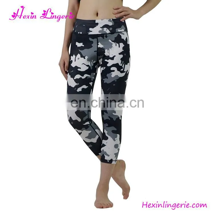 No Moq Wholesale Capri Tight High Waist Camouflage Printed Yoga Pants