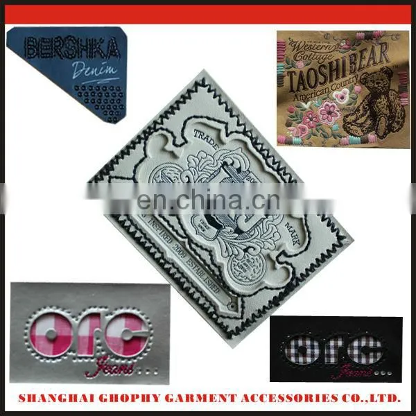 jeans leather patch with metal
