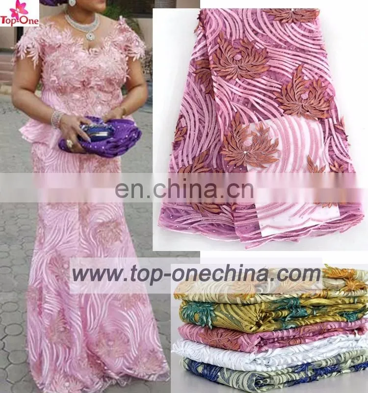 China suppliers handwork embroidery designs/handwork beaded lace fabric/handwork 3d embroidery lace fabric for wedding party