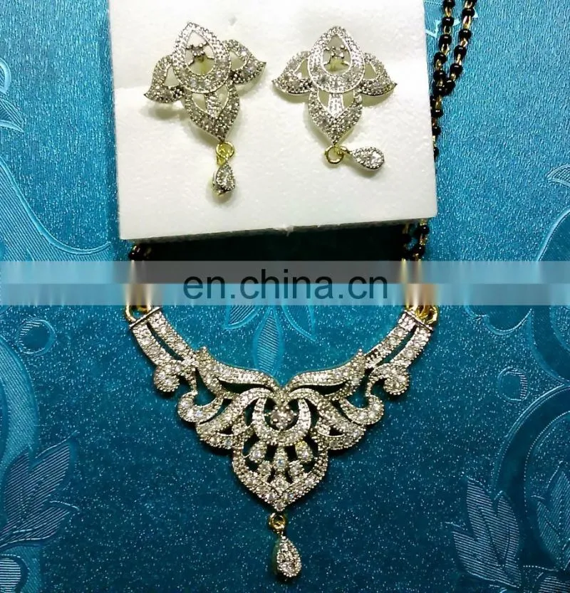 Cubic zircon pendant necklace exporter, wedding pendant necklace manufacturer