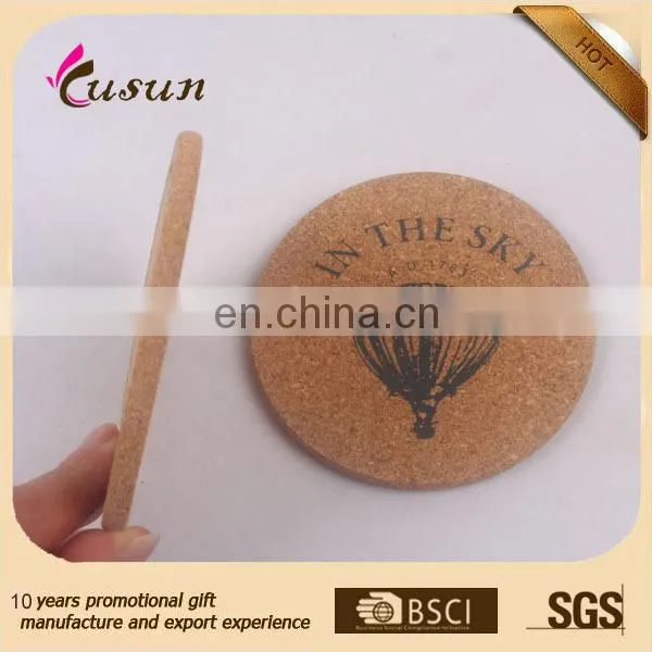 Custom cheap cork backed table dinner mats and coasters
