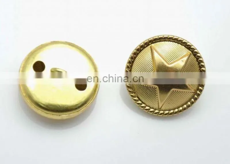 Wholesale brass uniform star buttons with screw