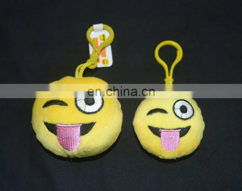 16 top selling embroidered plush emoji keychain