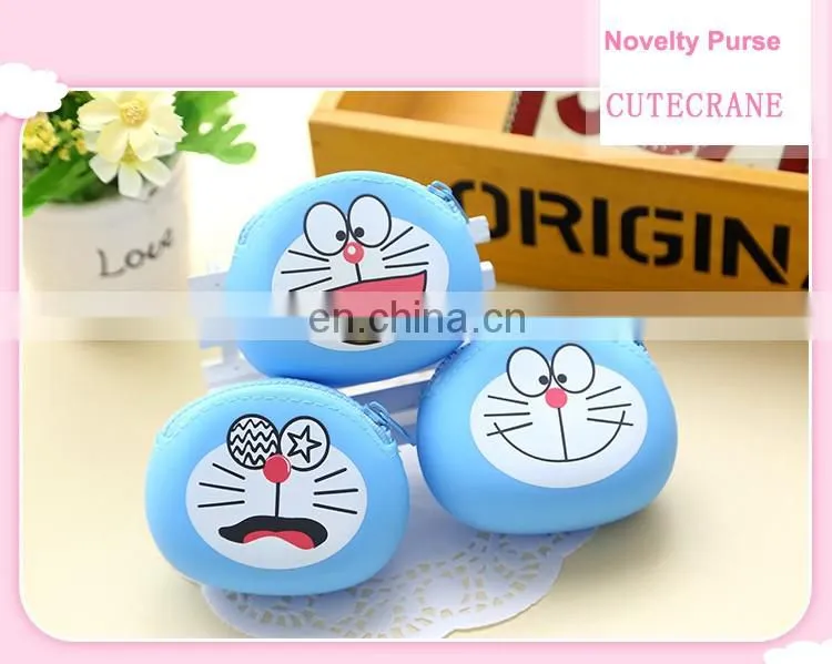 Women Gender Round Key Bags Customized Plain Silicone Coin Purse Wallets