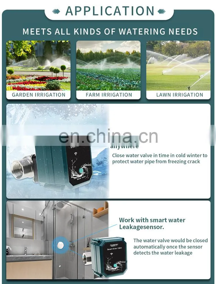 Smart Home Wifi Tuya App Control Garden irrigation smart water timer Smart Water Valve