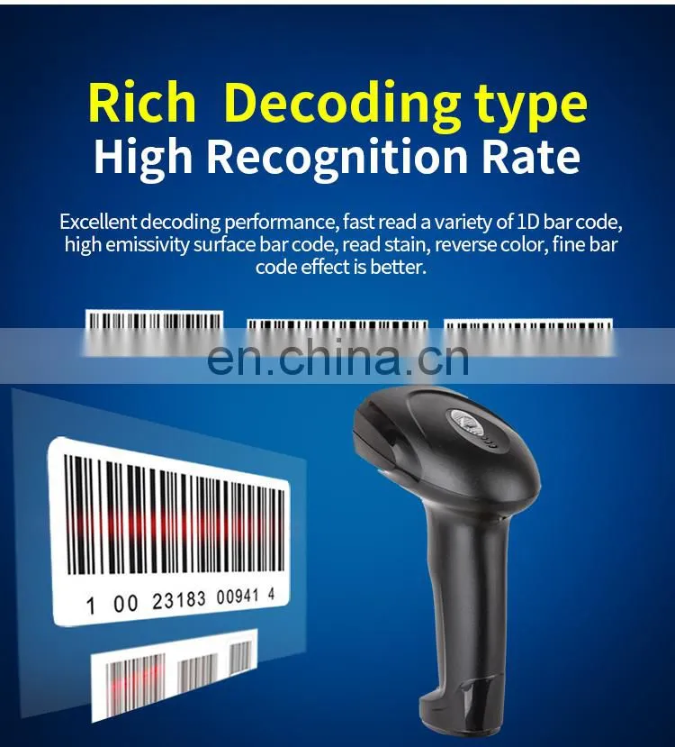 Wireless USB 1D Laser Barcode Reader Portable Scanner Wholesale