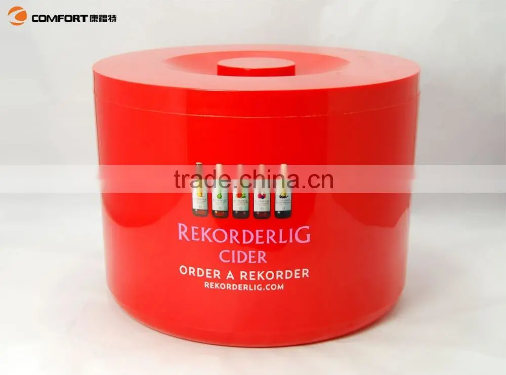 Factory wholesale douable wall round ice bucket with lid