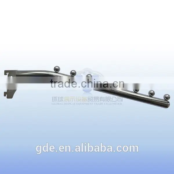 Metal chrome display hook for slotted channel