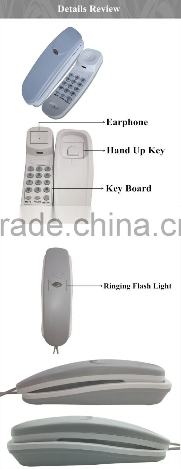 Nice phone bathroom use wall mount trim phone