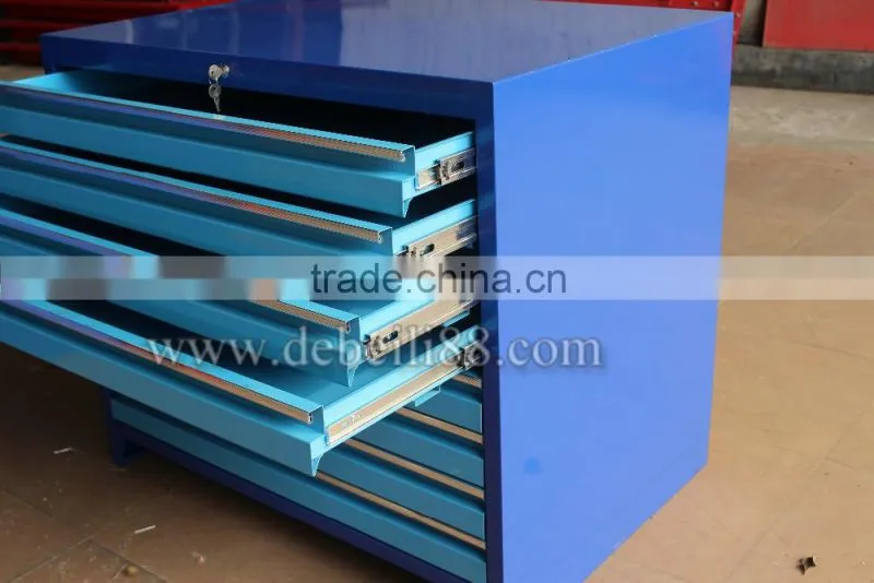 blue color car repairing tool box with drawers