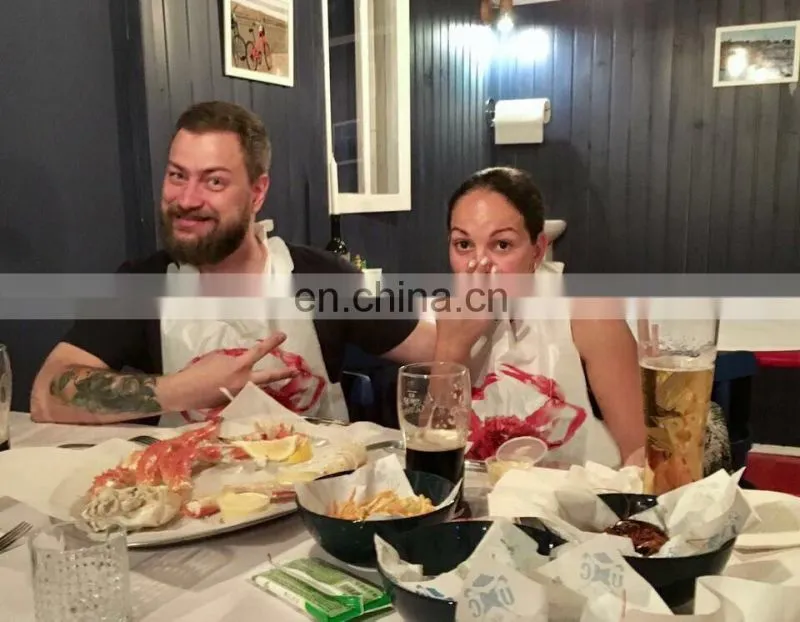Disposable Plastic Lobster Bibs with ties Seafood Crab Bake Feast