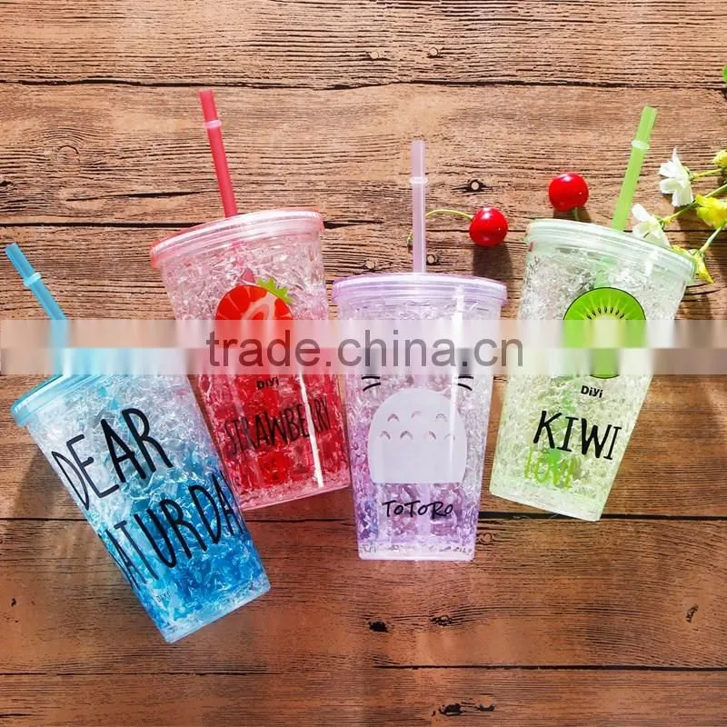 Ice tumbler insulated double wall plastic tumbler double wall plastic tumbler with ice cube