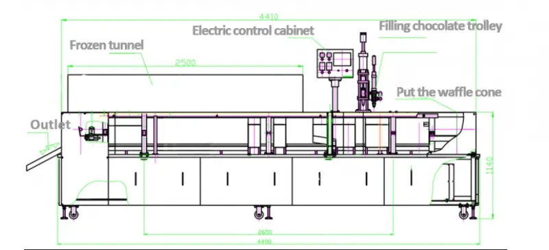 Linear 7000-9000cups/H Ice Cream Cup & Cone Filling Machine