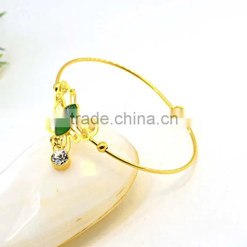 new fashion girls tops jewelry gold models bracelet metal butterfly charms bracelet