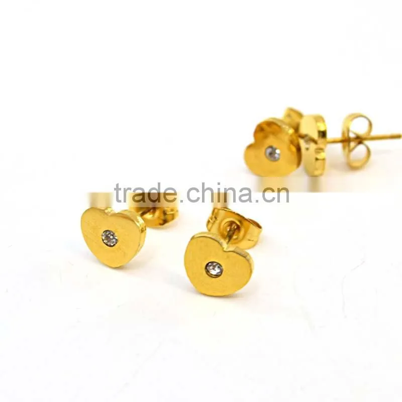 New gold plated jewelry 316l stainless steel jewelry gold earrings