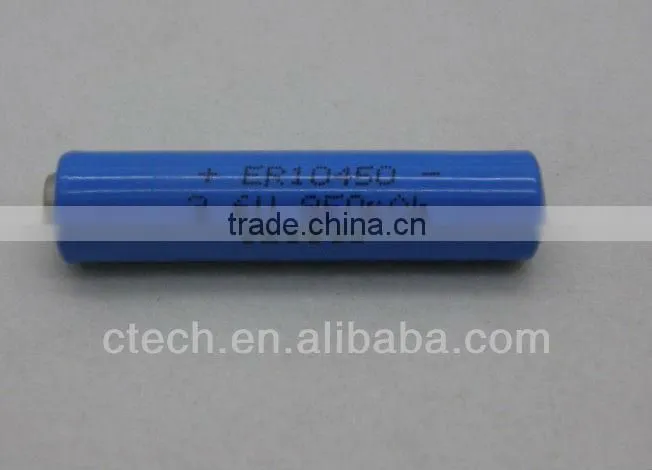 Primary lithium batteries Li-SOCl2 Energy type AAA size 3.6V 950mah ER10450