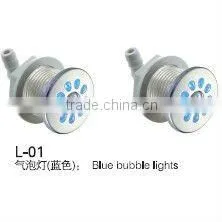 blue bubble lights used in bathtub