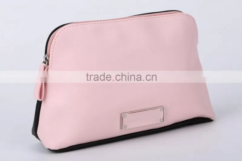 Transparent Clear PU or PVC Leather Tote Cosmetic Bag with Ziplock for women