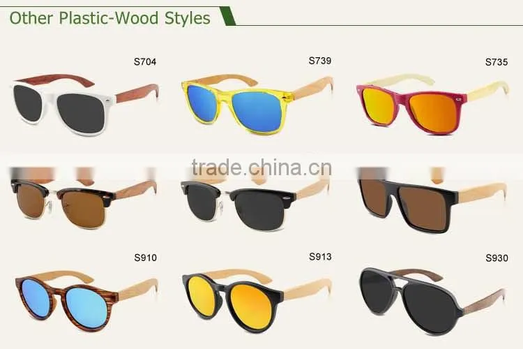 2015 OEM Bamboo Wooden Polarized Sunglasses Cheap Wholesale Sunglasses China Custom Logo Promotional Sunglasses Factory