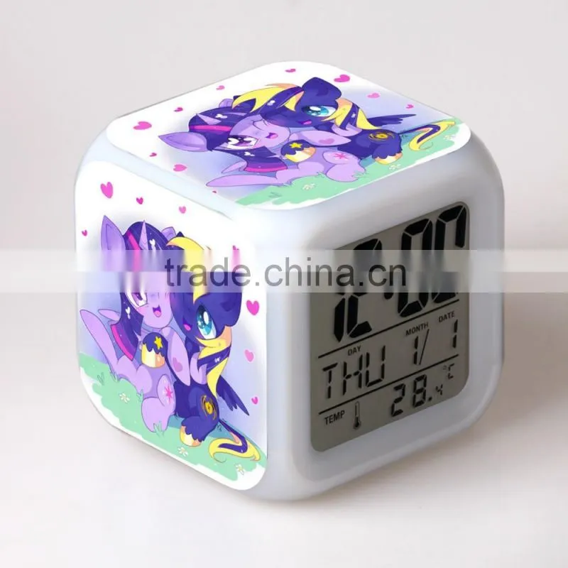 LED Color Change Digital Alarm Clock Projection Sync Thermometer Date Time