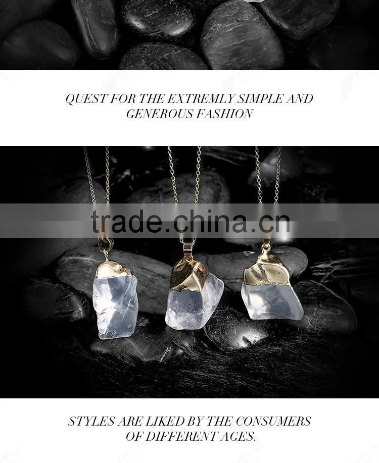 Fashion white natural crystal pendant necklace