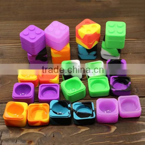 Square 9ml silicone container bho extracts silicone dab jar silicone oil container