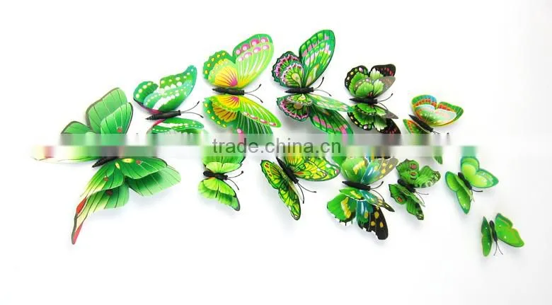 Alforever 12 pcs per bag Double-deck 3D pvc butterflies wall decals