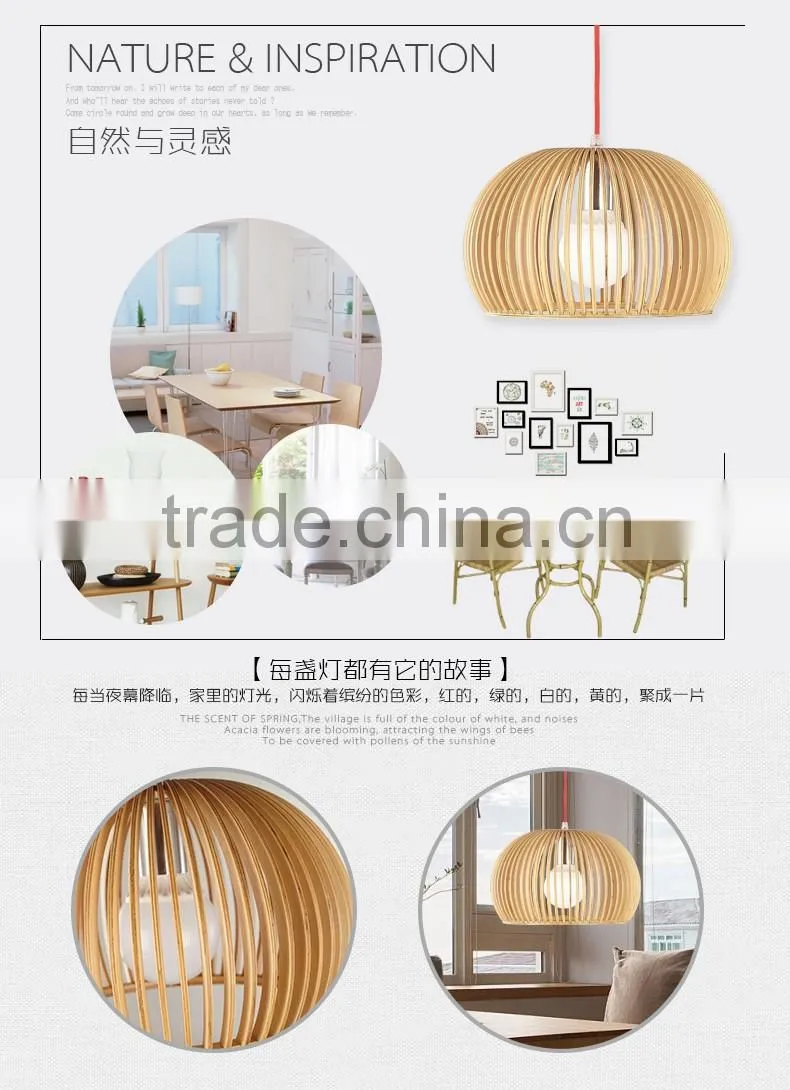 2016 New Wood Caged Round Design LED Pendant lights JK-8005B-01 Wood Pendant Light Round Led Pendant Light