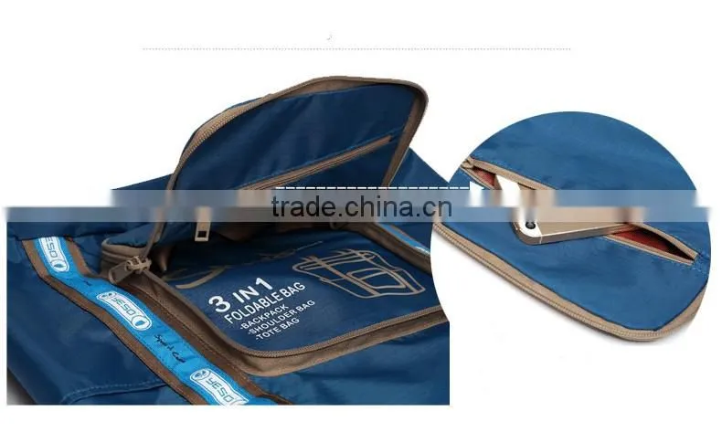 New Design 3 in 1 drawstring backpack bag, foldable backpack