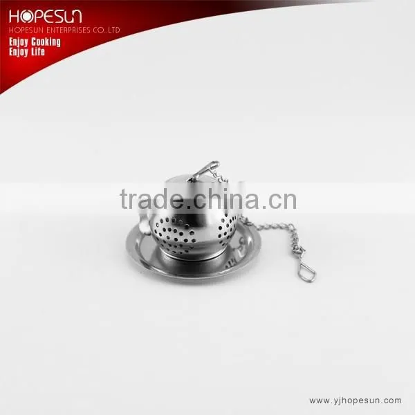 Newfangled mini teapot shaped stainless steel tea leaf strainers