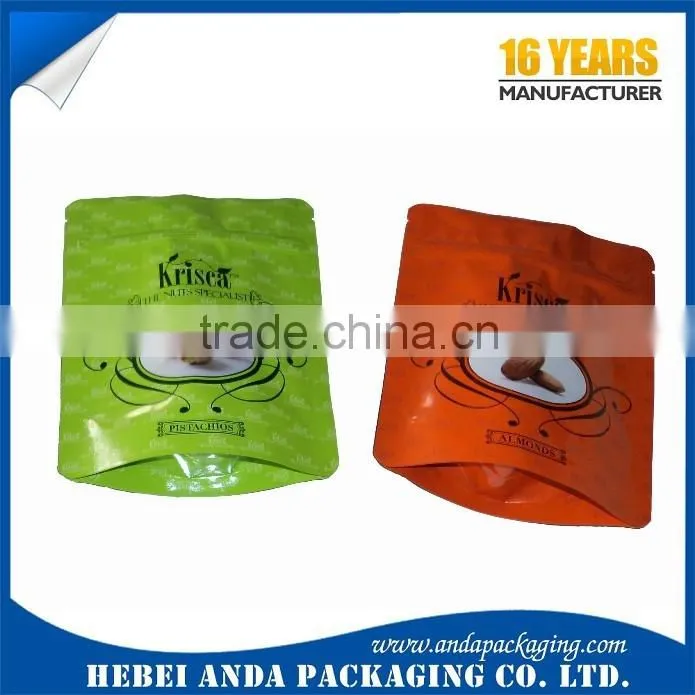 Custom Printing Aluminum Foil Zip Lock Bag Stand up Pouch with Zipper/ Whey Protein Plastic Zipper Bag/ Snack Food Ziplock Bag