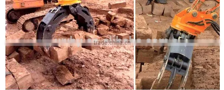 20T excavator hydraulic swing grab, excavator hydraulic stone grab