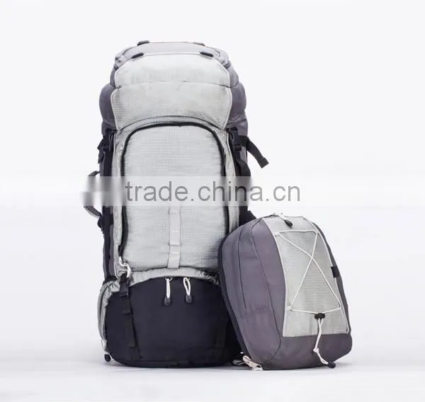 Foldable waterproof hiking backpack with a small backpack