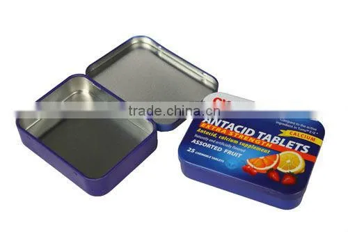 Rectangular cool candy tin box with hinge