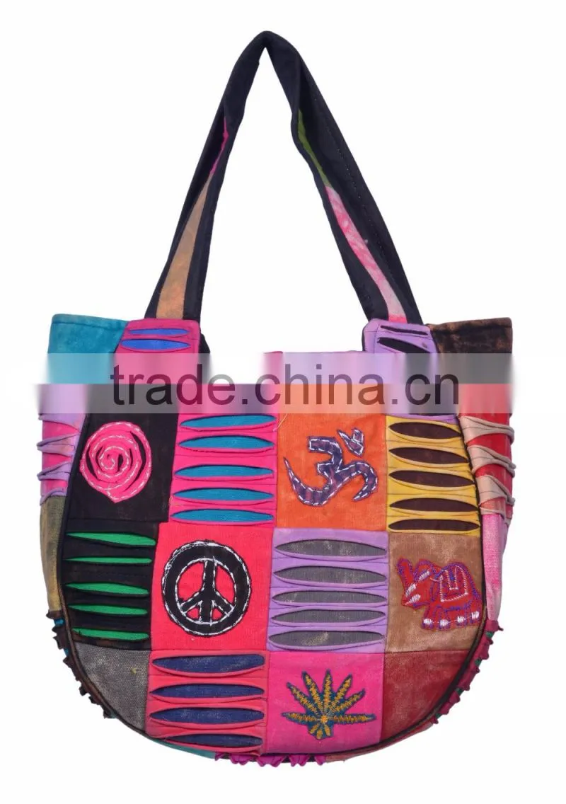 Nepali Cotton Fabric Shopping Shoulder Bag