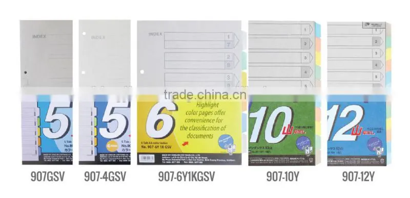 A4 Index Paper 10 tabs