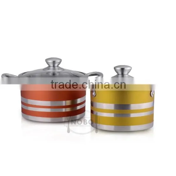 high quality colorful hot pot sets with lid