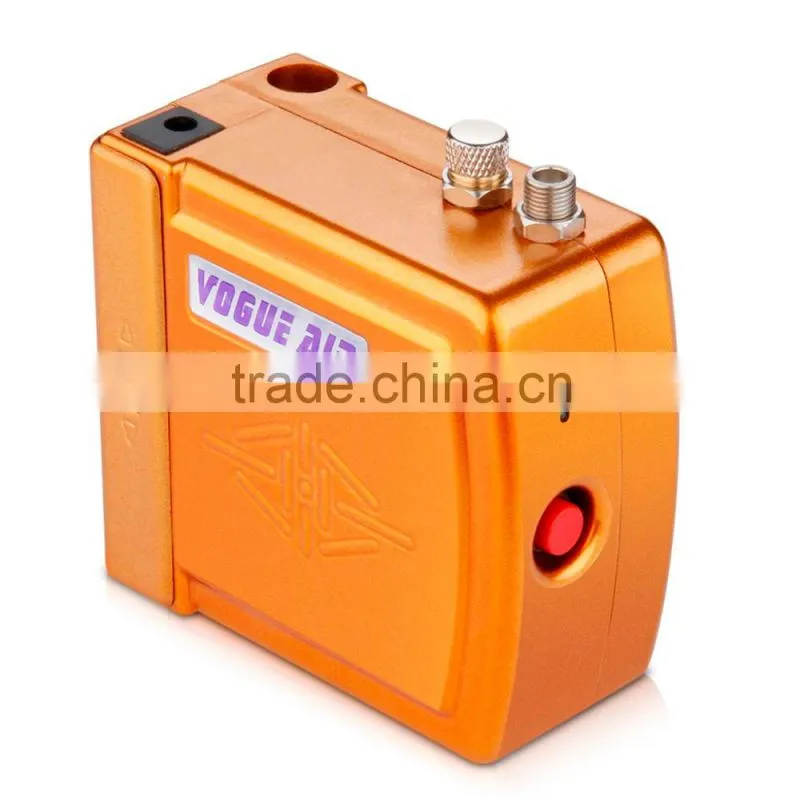 Yellow HS08 Mini Portable Airbrush Compressor Set with UK Adapter for Hobby Cosmetics Nail Tattoo Makeup Body Paint AS-33