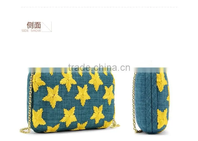 Factory price Fashion Design Canvas evening clutch bags for ladies
