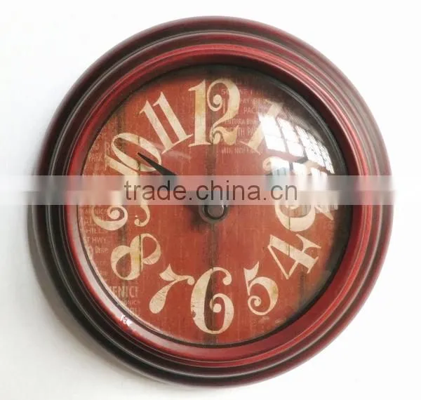 Dia 20cm Country Style Round Metal Wall Clock