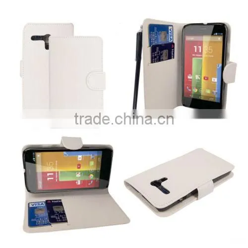 Leather stand wallet mobile phone case cover for Motorola Moto G X1032