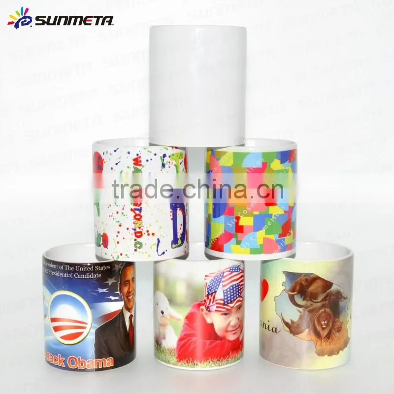 Sunmeta 11oz sublimation inner & handle color mug blue color DIY white mug for gift