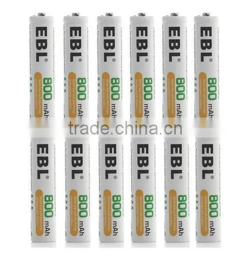 Wholesale EBL 4 Pack 1500 Cycle 800mAh AAA Ni-MH Rechargeable Batteries AAA