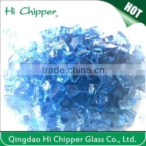 Green fire pit glass rock