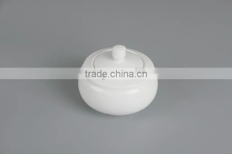 plain domestic ceramic chafing sugar pot