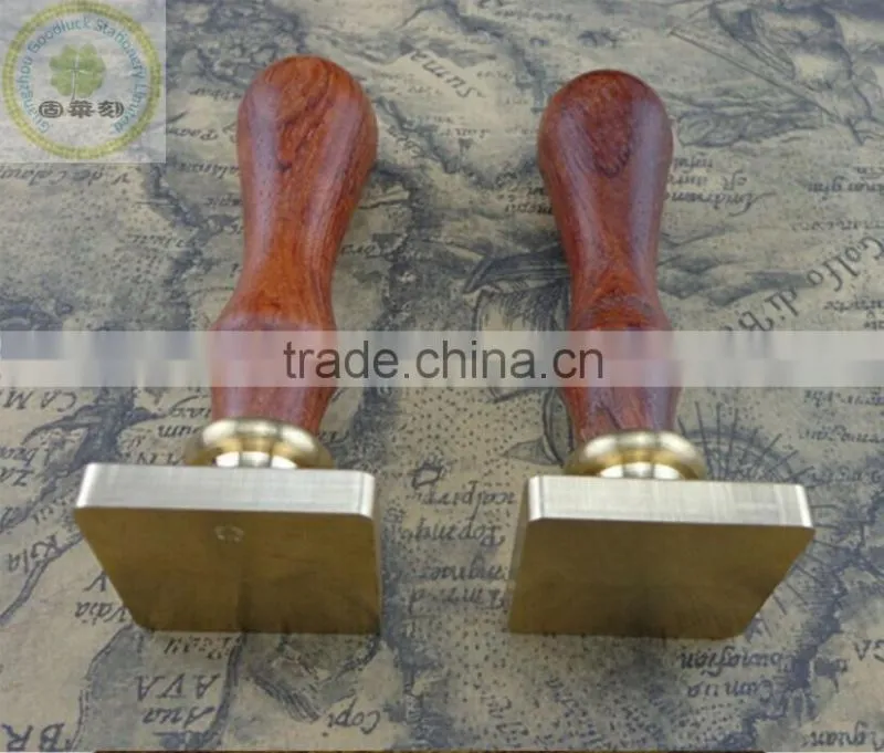 Hot Sale Top Quality square brass die wooden wax seal stamper